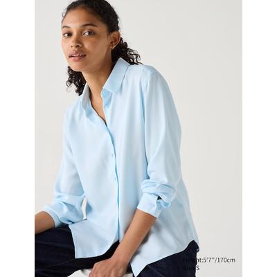 Uniqlo - Rayon Blouse - Blue - XS