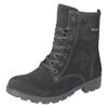 Schnürstiefel RICOSTA "Disera WMS: normal", Kinder, Gr. 31, schwarz, Leder, casual, Schuhe, Bikerboots, Winterstiefel, Boots mit Blockabsatz
