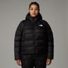 Winterjacke THE NORTH FACE "W PLUS HYALITE HOODIE", Damen, Gr. 3X (54/56), schwarz (tnf schwarz, np), Web, Obermaterial: 100% Nylon, sportlich, Langarm mit innenliegendem Gummizug, Jacken, Daunenfüllung, leicht, isolierend