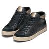 Sneaker GEOX "D BLOMIEE H", Damen, Gr. 38, schwarz, Lederimitat, Textil, casual, Schuhe, High Top Sneaker, Schnürboots, Winterboots mit gepolstertem Schaftrand