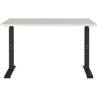 Schreibtisch GERMANIA "GW-Agenda", schwarz (lichtgrau, schwarz, schwarz, lichtgrau), B:120cm H:91cm T:80cm, Tische, höhenverstellbar von 68-91 cm, verfügbar in verschiedenen Breiten Image
