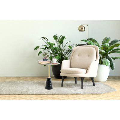 Beistelltisch KAYOOM "Oscar 325, Ausgestattet mit stabilem Marmorfuß, Edelstahl-Gestell", schwarz, Tische, B/H/T: 40cm x 53cm x 40cm, Tischplatte:100% Edelstahl Sockel:Marmor, Stabiler Marmorfuß, runde Ablagefläche und Gestell aus Edelstahl, B:40cm... Image