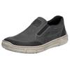 Slipper RIEKER, Herren, Gr. 47, grau (grau, schwarz), Lederimitat, sportlich, Schuhe, Slip-on Sneaker, Halbschuh, Schlupfschuh mit beidseitigem Gummizug