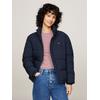 Steppjacke TOMMY JEANS CURVE "TJW ESSENTIAL PUFFER EXT", Damen, Gr. XL (44), blau (schwarz night navy), Web, Obermaterial: 100% Polyester. Futter: 100% Polyester, unifarben, casual, Langarm, Jacken, in Großen Größen