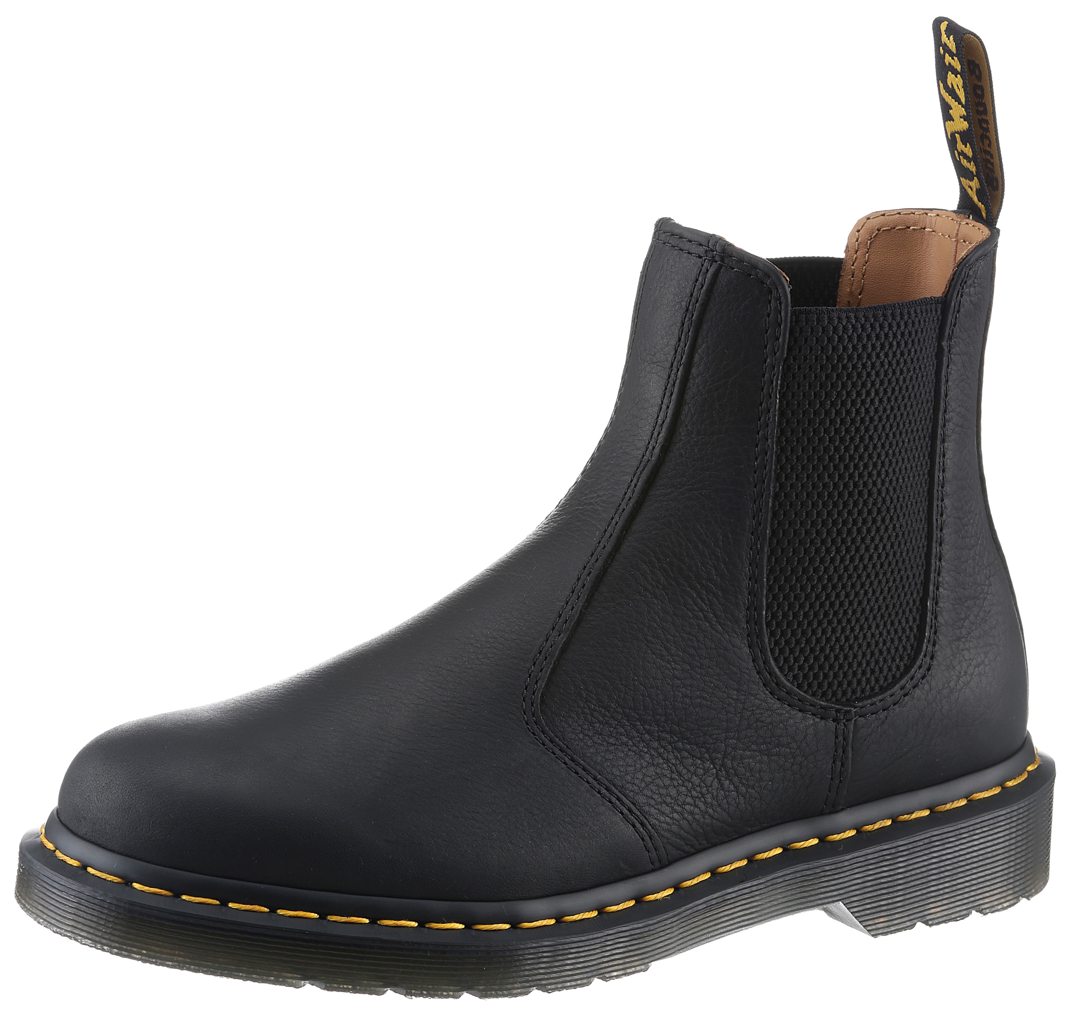 Chelseaboots DR. MARTENS "2976 AMBASSADOR schmale Form", Herren, Gr. 42, schwarz, Elastischer Einsatz, Leder, unifarben, Schuhe Chelseaboots, Schlupfstiefel, Stiefelette mit Stretch-Einsätzen in schmaler Form, Topseller
