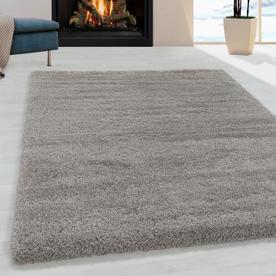 Hochflor-Teppich AYYILDIZ TEPPICHE "FLUFFY 3500", beige, B:160cm H:50mm L:230cm, Polypropylen (PP), Teppiche, Langflor, Shaggy, uni, robust, auch in rund erhältlich, Wohnzimmer Image