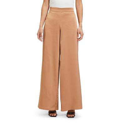 Stoffhose VERA MONT "Vera Mont Modern fit Hose mit Taschen", Damen, Gr. 36, Normalgrößen, braun (golden cinnamon), Satin, Obermaterial: 100% Polyester., modisch, weit lang, Hosen, Material Image