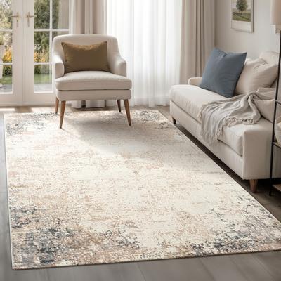 Teppich SANAT "Hera 3405", grau (hellgrau), B:120cm H:11mm L:160cm, Kunstfaser, Teppiche, Kurzflor, Vintage, Wohnzimmer, Schlafzimmer, fussbodenheizungsgeeignet Image
