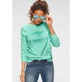 Sweatshirt KANGAROOS, Damen, Gr. 48/50 (XL), grün (pastell, grün), Interlock, Obermaterial: 100% Baumwolle, bedruckt, unifarben, casual, bequem hüftbedeckend, Rundhals, Langarm Raglanärmel Rippbündchen, Sweatshirts, Langarm, figurumspielender...