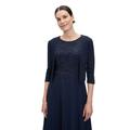 Strickjacke VERA MONT "Vera Mont Strickbolero langarm", Damen, Gr. XXL, blau (night sky), Strick, Obermaterial: 62% Viskose, 34% Polyamid, 4% Elasthan., feminin, figurumspielend normal, Langarm, Strickjacken, Ärmelschlitz