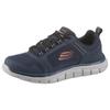 Sneaker SKECHERS "TRACK-KNOCKHILL", Herren, Gr. 44, blau (navy, orange), Leder, Textil, sportlich, Schuhe, mit gepolsterter Innensohle, Freizeitschuh, Halbschuh, Schnürschuh