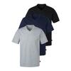 T-Shirt S.OLIVER, Herren, Gr. M, blau (grau, meliert, navy, schwarz), Jersey, Obermaterial: 100% Baumwolle, unifarben, Basic, bequem hüftbedeckend, V-Ausschnitt, Kurzarm abgesteppte Kante, Shirts, in uni