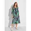 Midikleid CECIL, Damen, Gr. M (40), US-Größen, grün (fir grün), Stoff, 100% Viscose, bedruckt, casual, gerade kniebedeckend, V-Ausschnitt, 3/4-Ärmel Bündchen, Kleider, mit allover Grafikprint