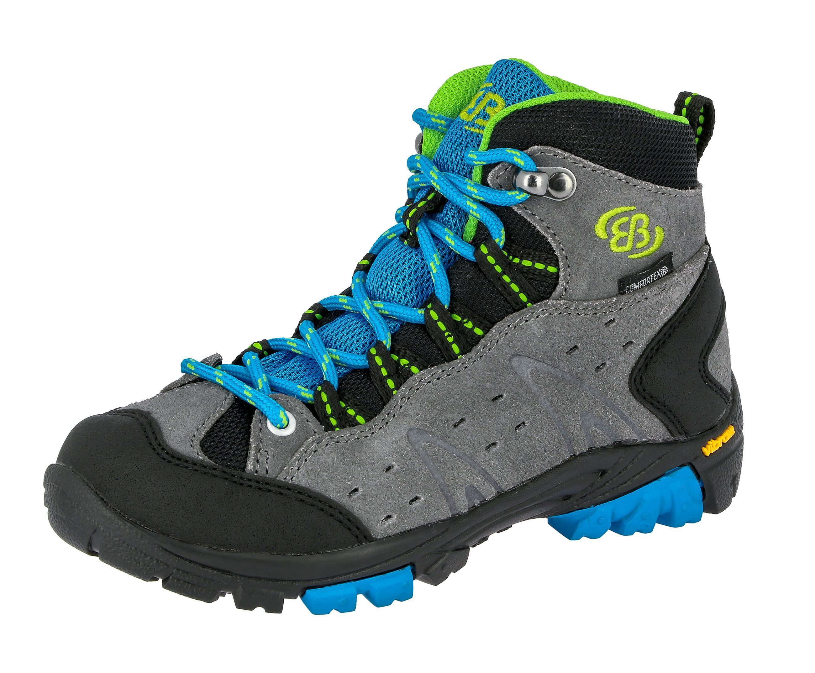 Outdoorschuh BRÜTTING "Outdoorstiefel Mount Bona High Kids", Kinder, Gr. 37, grau, Veloursleder, Schuhe Outdoorschuh