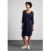 Sweatkleid STREET ONE, Damen, Gr. 40, EURO-Größen, blau (tiefblau), Stoff, 60% Viskose, 35% Polyamid, 5% Elasthan, unifarben, casual, comfort fit knielang, V-Ausschnitt, 3/4-Ärmel Bündchen, Kleider, knielang