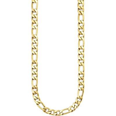 Edelstahlkette "Schmuck Geschenk Edelstahl Halsschmuck Figarokette", gold (gelbgoldfarben), ANISTON JEWELRY & WATCHES, Halsketten, Damen, Edelstahl, L: 47cm B: 6,6mm, B:6,6mm Image
