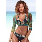 Bügel-Bikini-Top VENICE BEACH "Lori", Damen, Gr. 38, Cup B, schwarz (schwarz, bedruckt), Recycling-Polyamid, bedruckt, floral, Bikini-Oberteile, Druck mit trendigen Hibiskusblüten, herausnehmbare Softcups