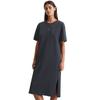 Nachthemd MARC O'POLO "Heavy Jersey-Woven", Damen, Gr. L, N-Gr, blau (schwarz navy), Jersey, Obermaterial: 100% Baumwolle, unifarben, casual, bequem kniebedeckend, Rundhals, Kurzarm, Kleider, mit hohen Seitennaht-Schlitze