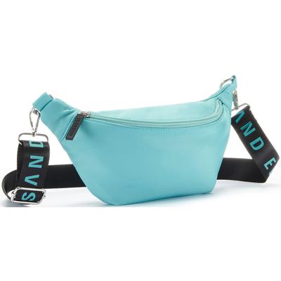Bauchtasche ELBSAND "Umhängetasche", Damen, Gr. B/H/T: 26cm x 12cm x 7cm, blau (türkis), Textil, unifarben, clean, Taschen, Crossbody Bag, Gürteltasche, Brusttasche, Hüfttasche VEGAN Image