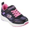 Sneaker SKECHERS "DYNAMIC TREAD", Kinder, Gr. 30, schwarz (schwarz, rosa), Lederimitat, Textil, sportlich, Schuhe, Freizeitschuh, Klettschuh mit glänzendem Textileinsatz