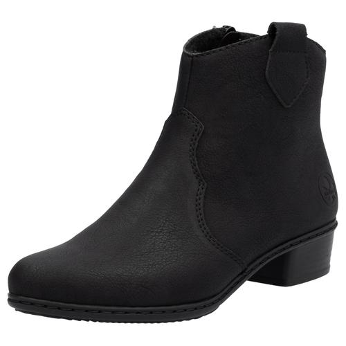 Westernstiefelette RIEKER Gr. 40, schwarz Damen Schuhe Stiefelette, Cowboyboots, Blockabsatz, mit Innenreißverschluss