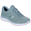 Slip-On Sneaker SKECHERS "SUMMITS", Damen, Gr. 40, blau (türkis), Textil, sportlich, Schuhe Sneaker, Freizeitschuh, Halbschuh, Schlupfschuh mit komfortabler Innensohle