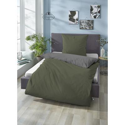 Wendebettwäsche BIBERNA "Alma in Gr. 135x200, 155x220 oder 200x200 cm", braun (fichte), B/L: 200cm x 200cm, 2 St., Linon, B/L: 80cm x 80cm & 80cm x 80cm, Linon, Obermaterial: 100% Baumwolle, Bettwäsche, Bettwäsche aus Baumwolle, Reißverschluss,... Image