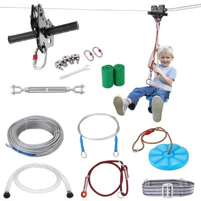 VEVOR Zipline Kit for Kids and Adult, Zip Line Kits Backyard Outdoor Quick Setup Zipline, Playground Entertainment