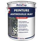 Peinture Antirouille Mat - Pot 1 L - 6001 - Vert émeraude - Metaltop