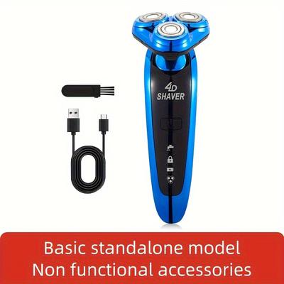 TEMU Gertzy 5-in-1 Electric Razor For Men With Nose Hair Trimmer, Usb Rechargeable Lithium Battery, Runtime, Washable Stainless Steel Floating Blades, Portable Digital Display Shaving Kit