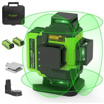 Huepar - 4x360 Kreuzlinienlaser Selbstnivellierend 16 Linien Grüner Strahl 4D Linienlaser