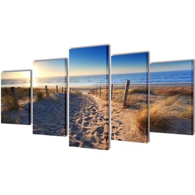 Vidaxl - Bilder Dekoration Set Strand 100 x 50 cm