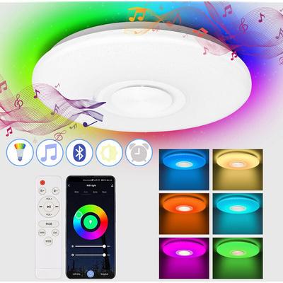 Vingo - swanew 36W led Deckenleuchte mit Sternenhimmel-Effekt, Leuchte, Lautsprecher und Image