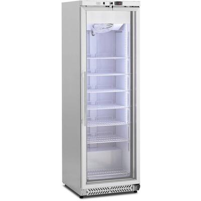 Royal Catering - Gefrierschrank 380 l Tiefkühlschrank freistehend Glastür Edelstahl 425 w Silbern