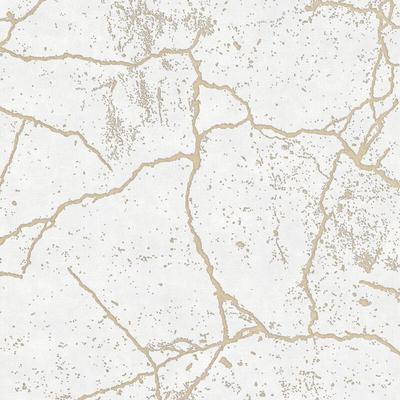 Superfreso Easy - Marmor - Kintsugi - Vliestapete - Gold/Weiss - 10m x 52cm