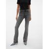 Bootcut-Jeans VERO MODA "VMFLASH MR FLARED JEANS LI213 GA NOOS", Damen, Gr. M (38), Länge 34, blau (medium grau denim), Denim/Jeans, Obermaterial: 65% Baumwolle, 18% Polyester, 8% Viskose, 7% Elastomultiester, 2% Elasthan, unifarben, modisch, Jeans