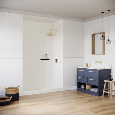Swan SS-3460 34 x 60 Swanstone Alcove Shower Pan with Center Drain in Bisque SF03460MD.018