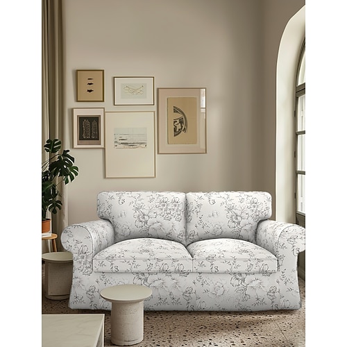 Loveseat 2-Sitzer Sofa Bezug floral Abdeckung maßgefertigt 100% Baumwolle weich und langlebig maschinenwaschbar für einfache Pflege Image