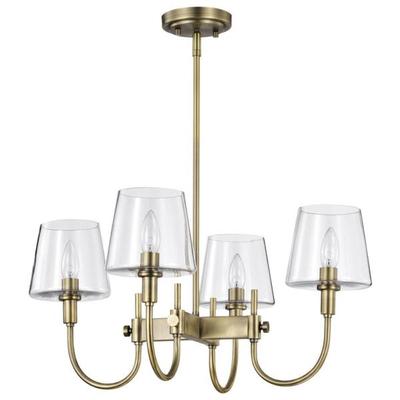 Nuvo Lighting 67885 - 4 Lamp Vintage Brass Brookside Indoor Chandelier (BROOKSIDE 4 LIGHT CHANDELIER (60-7885))