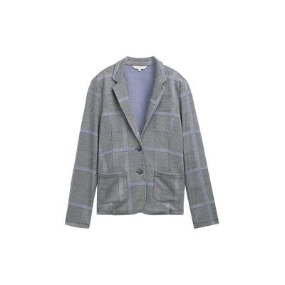 TOM TAILOR Damen Karierter Blazer mit LENZING™ ECOVERO™, blau, Kariert, Gr. XS Image