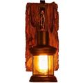 Stoex - Applique Murale Vintage En Bois, Lampe Murale En Verre Et Métal, Applique Murale Rustique