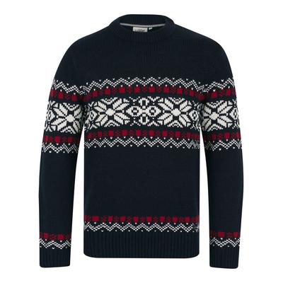 Jumpers Raja Chunky Nordic Fairisle Design Knitted Jumper in Ink / XXL - Tokyo Laundry