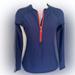 J. Crew Tops | J Crew Rashguard Top - S Navy. Red , White Quarter Zip , Polyester Spandex | Color: Blue/White | Size: S