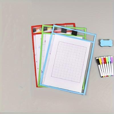 TEMU Reusable A4 Size Pet File Bags With Whiteboard Markers And Eraser - Organizing And Presenting Documents