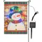 Lighted Christmas Garden Flag 12x18 Inch, Solar Winter Garden Flag, Light Up Snowman Yard Flag