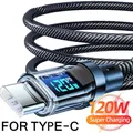Display digitale da 120 W PD ricarica rapida cavo da USB a tipo C cavo di tipo C per linea dati Samsung HUAWEI Xiaomi MacBook iPad