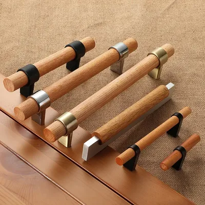 Wood Handles Cabinet Pulls Modern Black Kitchen Doors Drawer Kids Gold Adjustable Knobs For Furniture Bronze In Cabinet Pulls