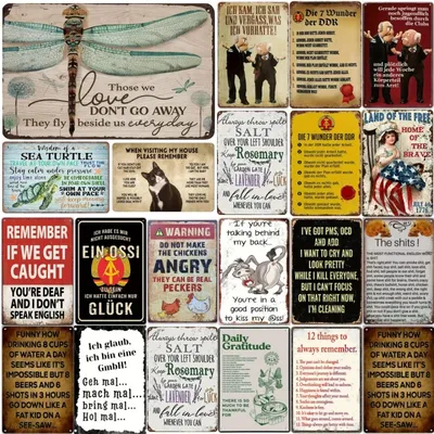 Retro Metal Tin Sign Patio, Lawn & Garden Metal Tin Signs Posters Plate Yard Signs Wall Art Decor for Garage Wall Cafe Bar Club