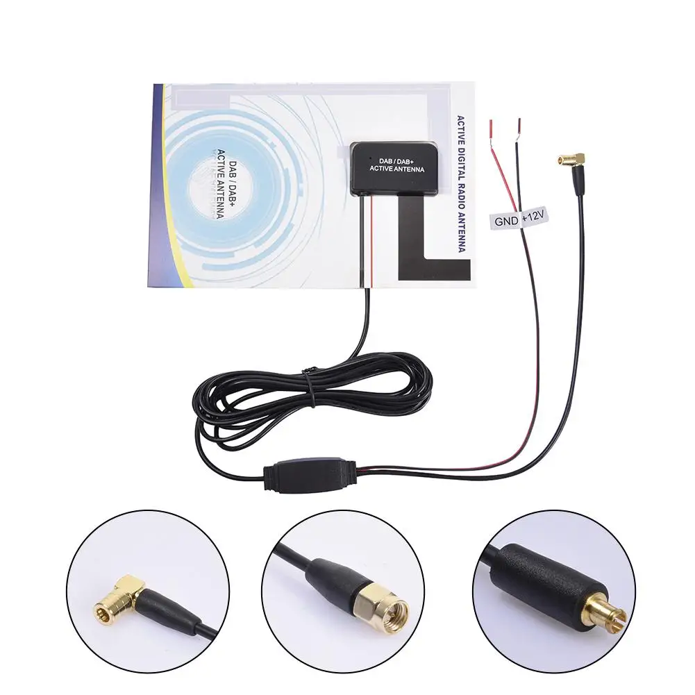 Universal 12V Glas Montieren Auto DAB Digital Radio Patch Antenne Antenne Klebstoff Transparent Eingebaute Antenne Europäischen Image