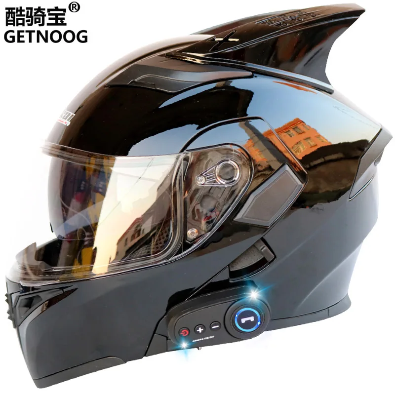 Jiekai Motorrad Vollhelme Dual Lens Bluetooth Helm Motocross Schutzhelm DOT Zertifizierung Casco Moto Image